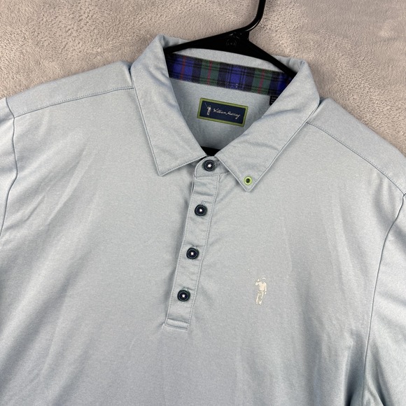 Lorna Murray Other - William Murray Polo Shirt Mens Large Blue Plaid Collar Golf Performance Stretch